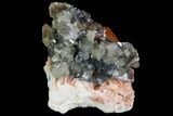 Cerussite Crystals with Bladed Barite on Galena - Morocco #98725-1